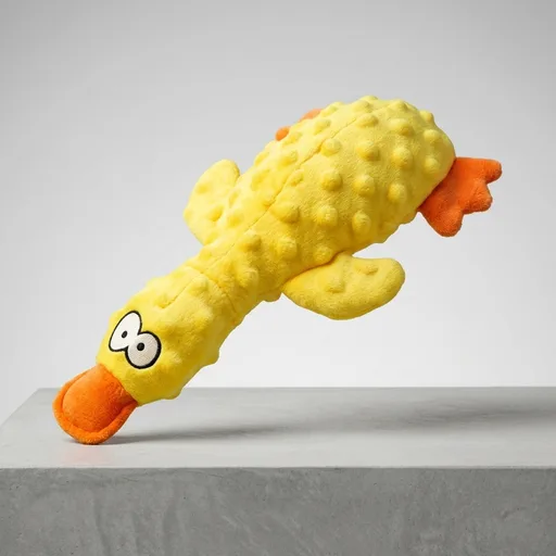 Indestructible Dog Toy for Aggressive Chewers, Durable Stuffed Squeaky Dog Toys for Small Medium Large Dogs, Interactive Chew Teething Puppy Toy for Indoor Outdoor Play (Yellow)