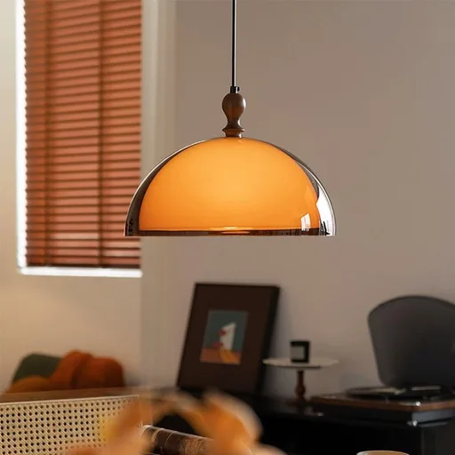 Orange Mushroom Pendant Light