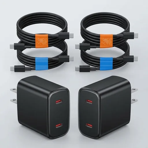 120W Fast Charger USB C - 2 Pack 65W PD Dual Port GaN Type C Charging Block | 3.3/3.3/10/10FT USB C Cable for MacBook Air Pro iPhone 17/16/15 Series Samsung Galaxy S25/S24/S23 Ultra Home Office Travel