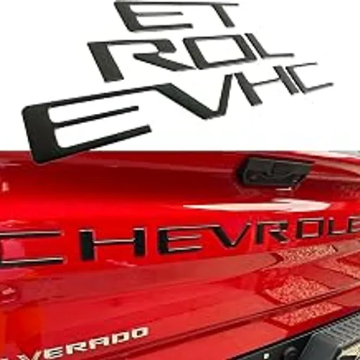 Tailgate Insert Letters Compatible with Chevy Silverado 2019 2020 2021 2022 2023 2024 2025 2026 3D Emblems Badge with Strong Adhesive Matte Black