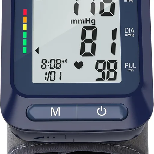 Wrist Blood Pressure Monitor - Automatic Blood Pressure Cuff for Home Use, Digital BP Monitor Wrist with Large LCD Display, BP Cuff Wrist for Adults, 2x60 Memory, Fits 5.3"-8.5"