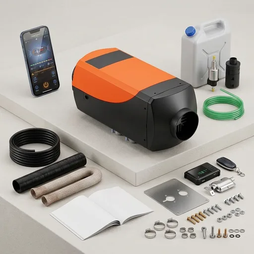 VEVOR 8KW Diesel Heater, Parking Heater with Automatic Altitude Adjustment, Max 18045 ft, Bluetooth App Control Diesel Air Heater, Remote Control and LCD, for Car SUV Trailer Camper Van Boat Garage | Bluetooth App Control, Portable Parking Heater, Automatic Altitude Adjustment Max 18045 ft, Remote Control and LCD