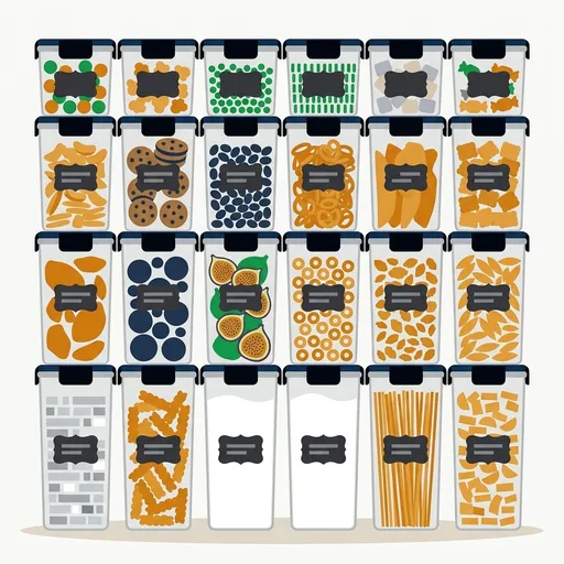 Airtight Food Storage Containers with Lids, Vtopmart 24 pcs Plastic Kitchen and Pantry Organization Canisters for Cereal, Dry Food, Flour and Sugar, BPA Free, Includes 24 Labels，Black