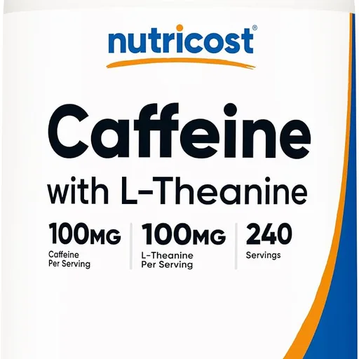 Nutricost Caffeine with L-Theanine, 100mg of Each, 240 Capsules