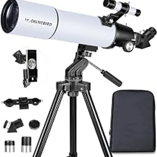Telescope for Adults High Powered, 80mm Aperture 600mm AZ Mount Refractor Telescope for Kids Beginners - Portable Telescopes for Adults Astronomy with Backpack,