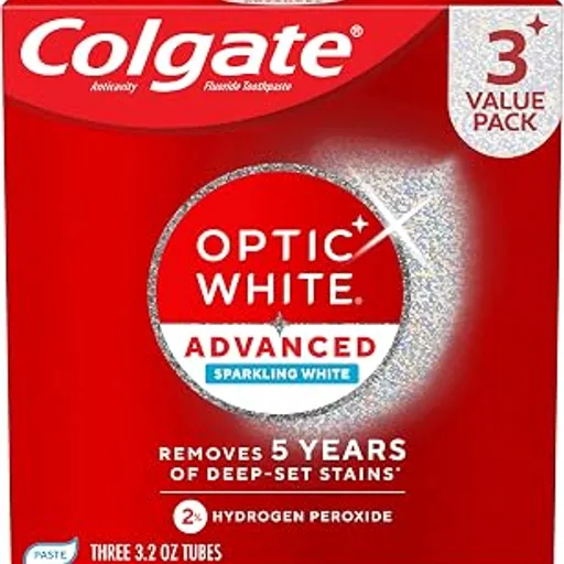 Colgate Optic White Advanced Hydrogen Peroxide Toothpaste, 3 Pack, 3.2 oz