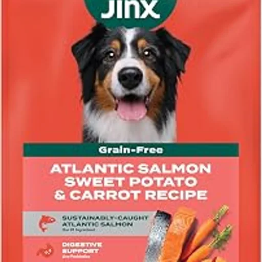 JinxGrain Free Dry Dog Food - Real Salmon, Sweet Potato & Carrot, 4lb