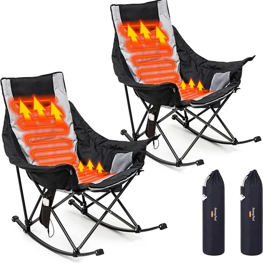 SUNNYFEEL Oversized Heated Rocking Camping Chair