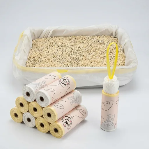 50 Count Litter Box Liners Jumbo 36" x 18" Tear Resistant Cat Litter Bags Liners 2.5MIL Thicken Drawstring Durable Cat Pan Liners Extra Large Kitty Litter Box Bag Disposable Pet litter Bags for Poop