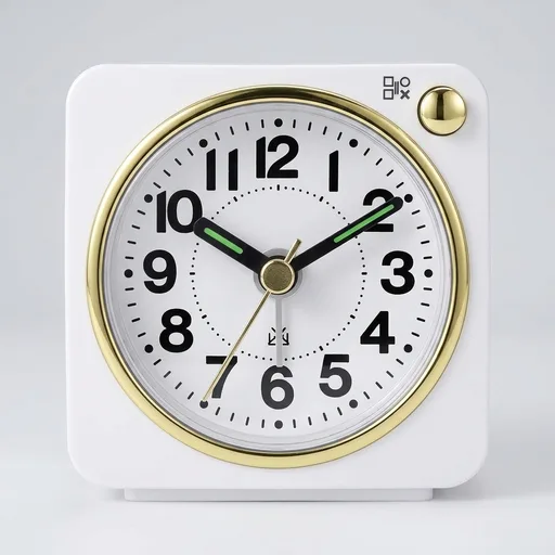 Lamisola White and Gold Battery Analog Travel Alarm Clock, Ultra Small Classic Bedside Clocks for Nightstand, Cute Desk Clock for Romm Bathroom Kitchen Guest Room, White