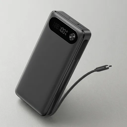 Anker Power Bank, 20,000mAh Travel Essential Portable Charger with Built-in USB-C Cable, 3-Port 87W Max Fast Charging Battery Pack, for MacBook, iPhone 16/15 Series, Samsung, Switch, and More