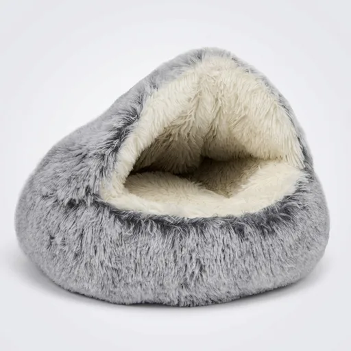 ShinHye Round Plush Hooded Cat Bed