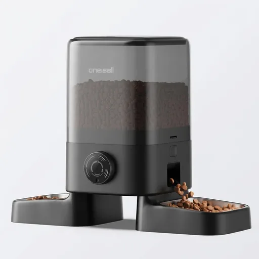 oneisall Cordless 2.4Ghz WiFi Automatic Cat Feeder for 2 Cats, Rechargeable 100-Day Battery Operated Auto Cat Feeder, 20 Cups/5L Timed Cats Food Dispenser Automatic for Large Kibble, Smart App Control