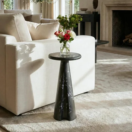 Faux Marble Bedside Table