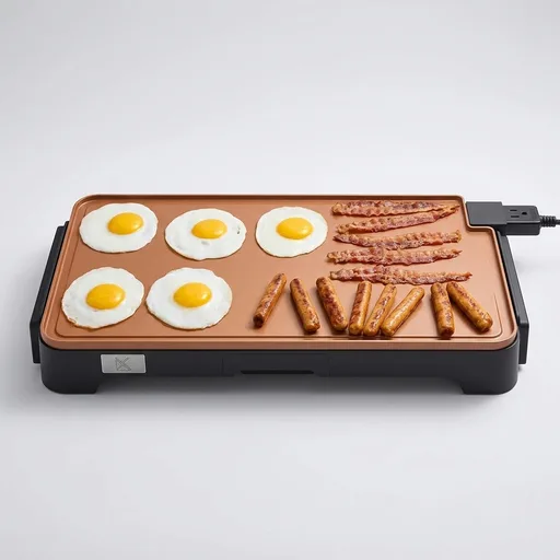 bella XL 12"x22" Electric Ceramic Titanium Non-Toxic Griddle, Copper/Black