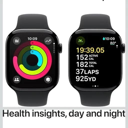 Apple Watch Series 10 [GPS + Cellular, 42mm] - Jet Black Aluminum Case with Black Sport Band, S/M (Renewed)