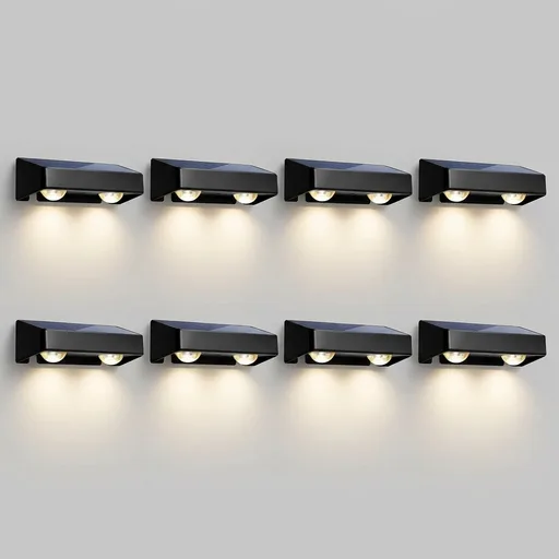 SOLPEX Solar Fence Lights Outdoor, 9 Fixed Colors & Color Changing Fence Solar Lights Outdoor Waterproof IP65, LED Deck Lighting for Halloween Backyard Wall Step Patio Railing Pool Porch (8 Pack)