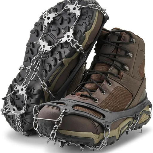 Yaktrax Adventure Grip - Durable Winter Traction Device with Stainless Steel Spikes for Ice and Snow, Flexible Thermoplastic Rubber Upper, Fits Various Footwear, Ideal for Hiking and Mountaineering