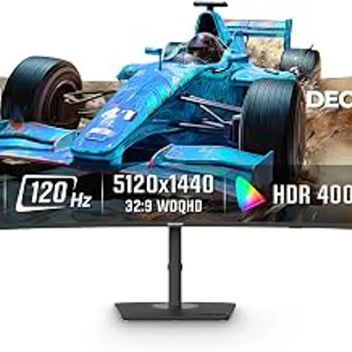 Deco Gear49 Inch Curved Monitor, 5K2K Ultrawide WDQHD Screen 5120×1440, R1500, HDR400, 120Hz, 32:9 VA Panel, USB-C 65W PD, Adaptive Sync, PBP/PIP, KVM Switch, B