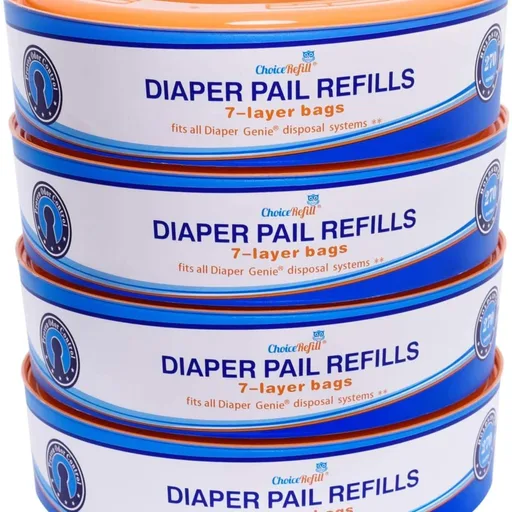 ChoiceRefill Compatible with Diaper Genie Pails, 4-Pack, 1300count