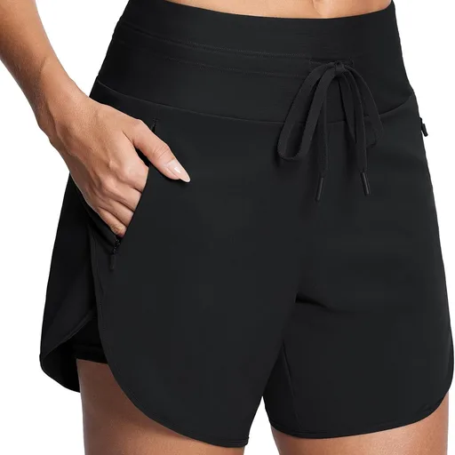 Swim Board Shorts Women 5.5"/ 7" | Built in Liner, Zipper Pockets, High Waisted, Quick Dry, UPF 50+, Stretchy, Swim Trunks for Women