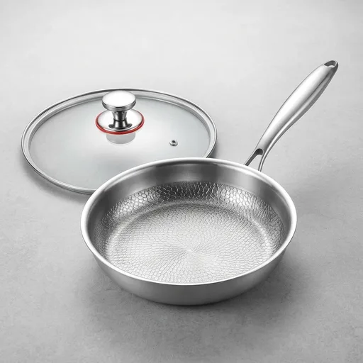 10-Inch Titanium Alloy Hammered Frying Pan with Lid