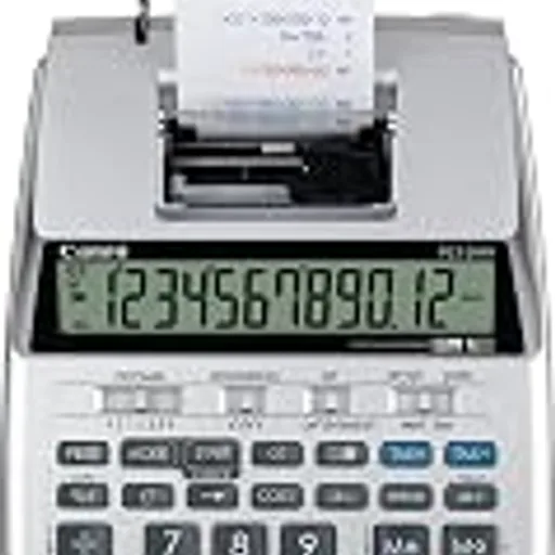 CanonP23-DHV-3 Printing Calculator with Double Check Function, Tax Calculation and Currency Conversion - Paper Roll Included in Box