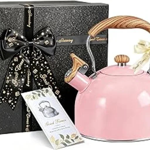 GGC Whistling Tea Kettle with Black Gift Box for Mom, Weddings, Birthdays