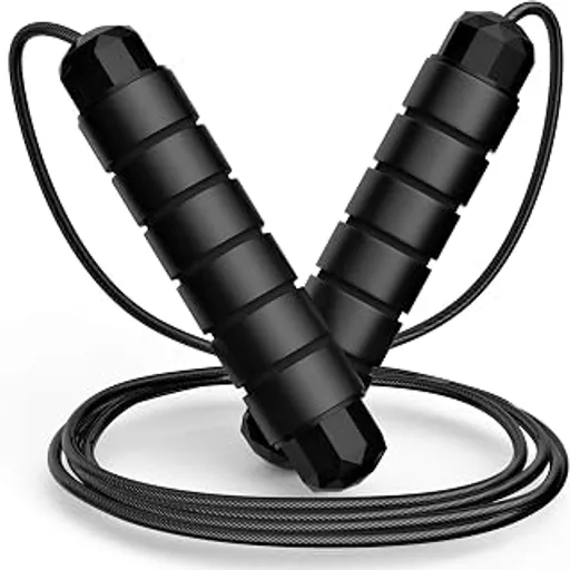 Jump Rope, Tangle-Free Rapid Speed Jumping Rope Cable with Ball Bearings for Women, Men, and Kids, Adjustable Steel Jump Rope with Foam Handles for Home Gym Exe