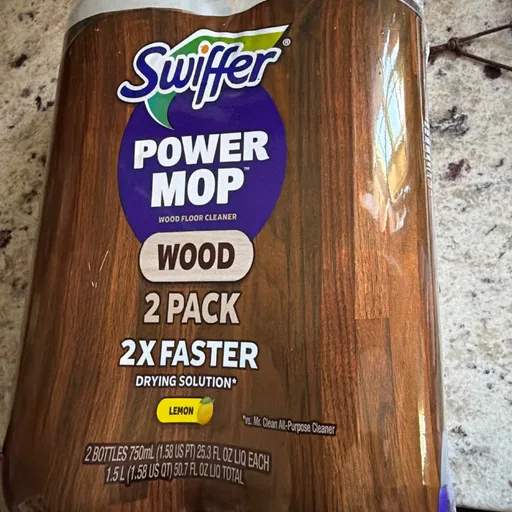 Swiffer Power Mop Wood Refill Solution, QuickDry Hardwood Floor Cleaner for Mopping Home, Bathroom, Kitchen, All Purpose Multi-Surface Solution for Floor Cleaning, Lemon Scent, 50.6oz