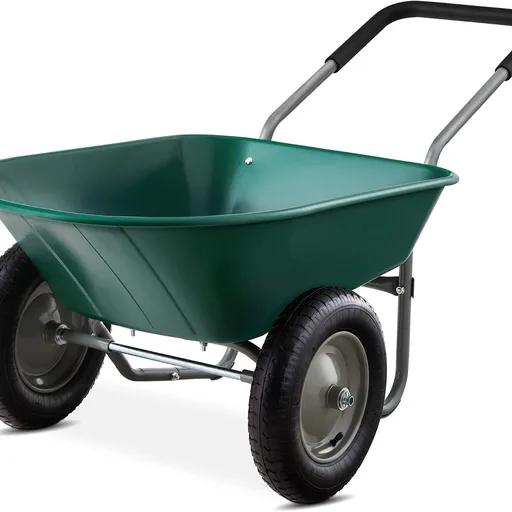 Best Choice Products Dual-Wheel Home Utility Yard Wheelbarrow Garden Cart