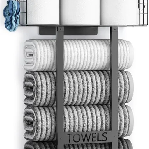 Aetyord Wall-Mounted Towel Rack with Floating Shelf