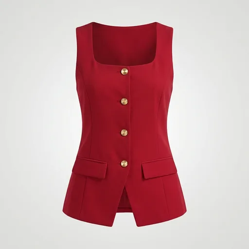 Ahlaray Vest for Women Sleeveless Blazer Vest Tops with Square Neck, Button Front, Business Casual & Everyday Wear