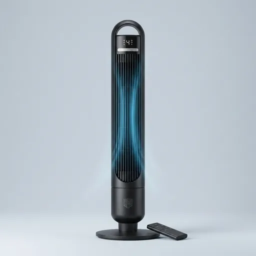 DREO Tower Fan for Bedroom, 90° Oscillating Standing Fans for Room with 4 Speeds, 3 Modes, 28dB Quiet for Sleep, 26ft/s Velocity, 8H Timer, Remote, Living Room, Office, Home, Black