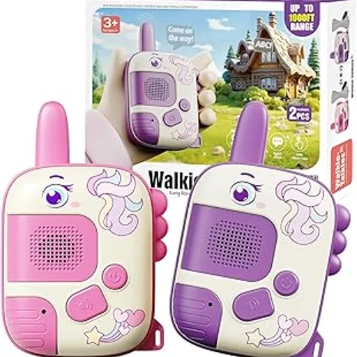 Walkie Talkies Toys for Girls:Unicorn Toys 2 Pack Birthday Gifts for 3 4 5-7 8 Year Old Girls Toy for 4 5 6 7 8-10 Year Old Camping Outdoor Game,Christmas Stock