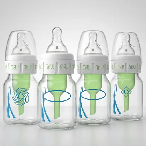 Dr. Brown's Anti-Colic Options+ Narrow Glass Baby Bottle, 2 oz, 4-Pack