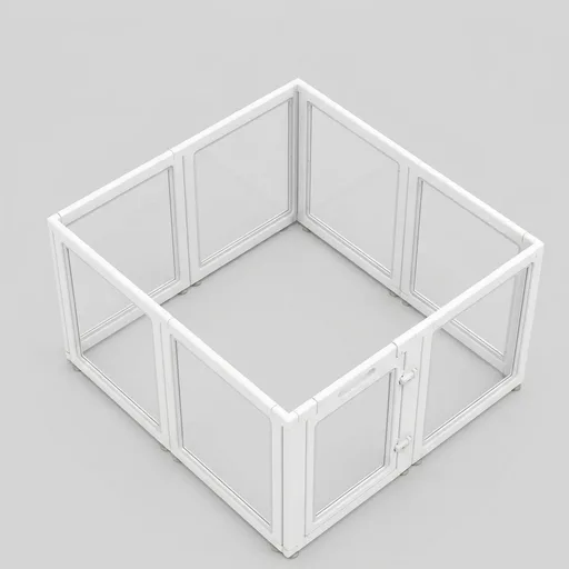 FXW AuraSpace Acrylic Indoor Dog Playpen for Puppies and Small Dogs, 24 Inch, 8 Panels, White