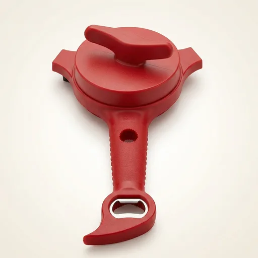 Kuhn Rikon 5-in-1 Multi-Purpose Strain-Free Opener for Jars, Bottles and Ring-Pull Cans, 5 x 10 x 2.25 inches, Red