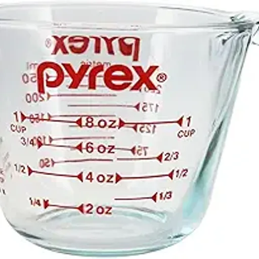Pyrex Prepware 1 Cup Measuring Cup, Clear w/ Red Measurements (6001074)