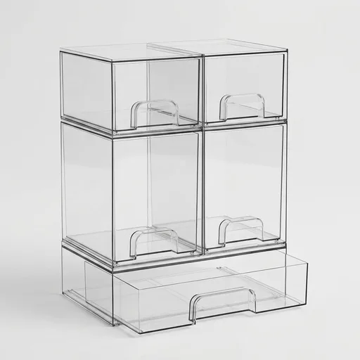Vtopmart Clear Stackable Storage Drawers Set of 5