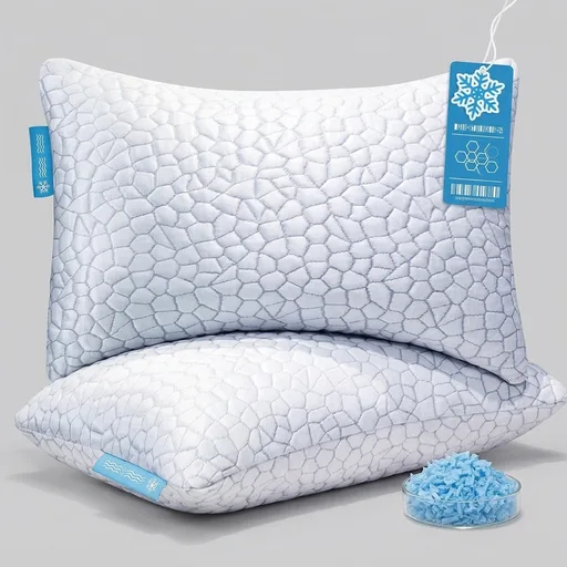 QUTOOL Cooling Pillow for Sleeping 2 Pack,Luxury Shredded Memory Foam Bed Standard Pillows Set of 2,Cool Pillow for Hot Sleepers Adjustable Firm Pillow for Side,Back,Stomach Sleepers Soft Yet Support