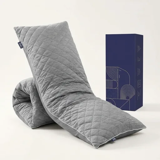 ZonLi Cooling Body Pillow for Adults Side Sleeper & Pregnancy - Memory Foam Insert Long Body Pillow 20 x 54 Inch with Washable Pillowcase, Gift for Men Women Grey
