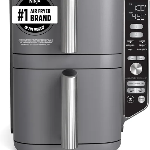 Ninja Air Fryer DoubleStack XL, 10 Qt, 6-in-1, Deep Grey, SL401