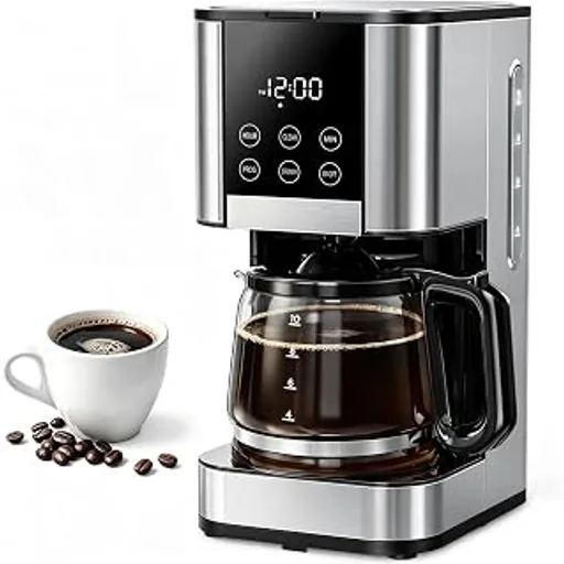 10 Cup Programmable Coffee Maker, Regular & Strong Brew Drip Coffee Machine