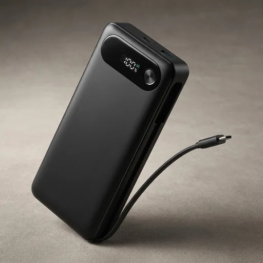 Anker Power Bank, 20,000mAh Travel Essential, Built-in USB-C Cable(Black)