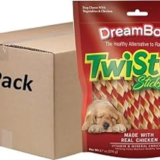 DreamBoneTwist Sticks, Made with Real Chicken, Rawhide-Free Chews for Dogs, 50 Count (3 Pack) | Daily Chew, Digests Safely and Completely, Made With Real Chicke