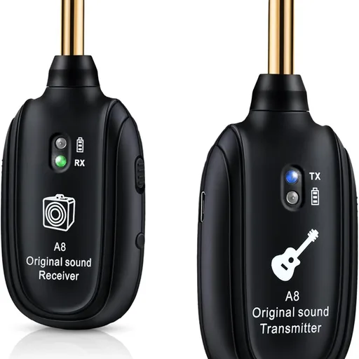 INGPARTNER A8 Wireless Guitar System UHF 2 Modes, Rechargeable Li-Battery, 100ft Range, Plug & Play for Guitar, Bass, Violin, Keyboard - Blac