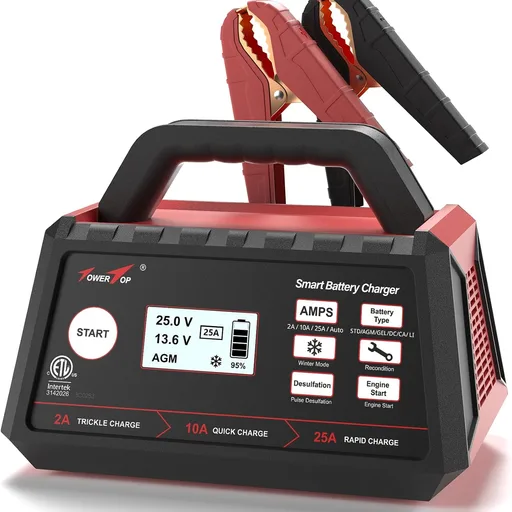 TowerTop 2/10/25 Amp 12V Smart Car Battery Charger