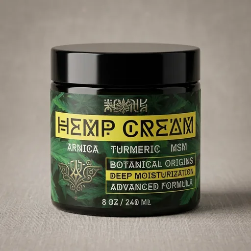 Healpark Hemp Cream 8 fl oz - Arnica,MSM, Turmeric, Emu Oil, Menthol, Aloe