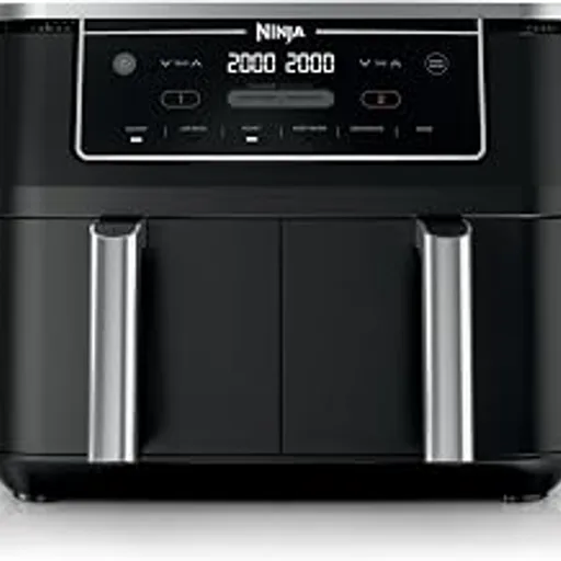 NinjaFoodi Air Fryer, 10 Qt DualZone, 6-in-1, Black, DZ302 | Air fry, broil, roast, keep warm, dehydrate, bake, 2x5 Qt baskets, Fits 8 lbs wings